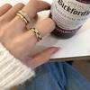 Niche Design Enamel Ring Female French Retro Light Luxury High-end Checkerboard Index Finger Ring Personalized Versatile Ring