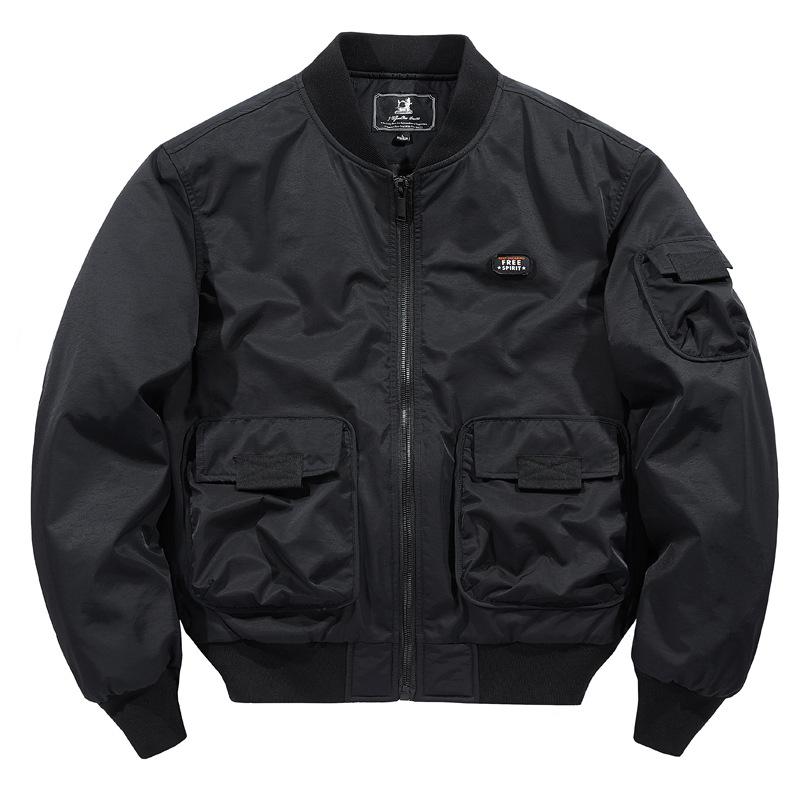 

Пальто мужское осенне-зимнее новое утолщенное хлопковое бейсбольное джерси с множеством карманов, пилот, мужская куртка, верхняя часть 4XL