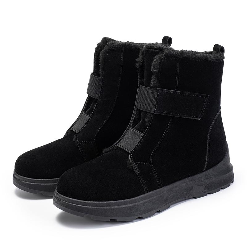 

Искусственная замша утолщенные плюшевые зимние ботинки для женщин зимние большие размеры сохраняют тепло ботильоны женские нескользящие платформы хлопковая подкладка обувь 36 чёрный