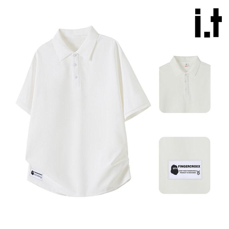 fingercroxx Men s Premium Loose Fit Short Sleeve Polo Shirt 3XL белый