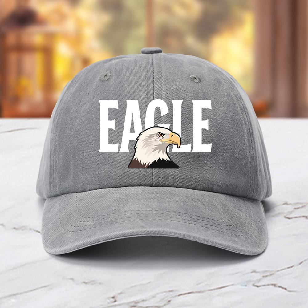 Classic retro eagle head printed baseball cap for sun protection and leisure, suitable for outdoor vacation and daily leisure