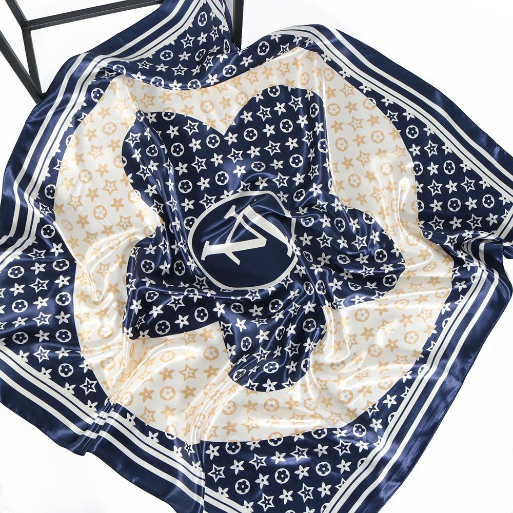 

Высококачественные роскошные шелковые шарфы, повязка на голову, шарфы, шейный шарф для женщин, шелковый шарф с цепочкой, женская декоративная шаль 90*90cm