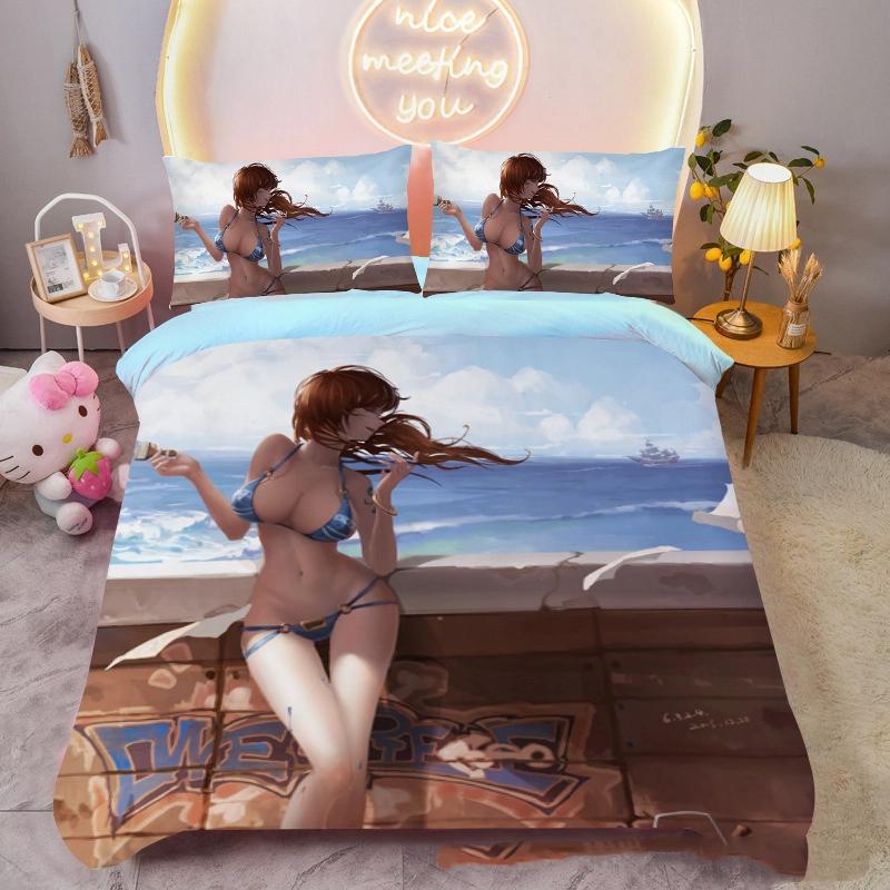 

Anime One Piece Bedding Set Luffy Quilt Cover Christmas Gift 3D printed Duvet Cover Set Girl Boys Bedroom EU Single(135*200cm)3pcs