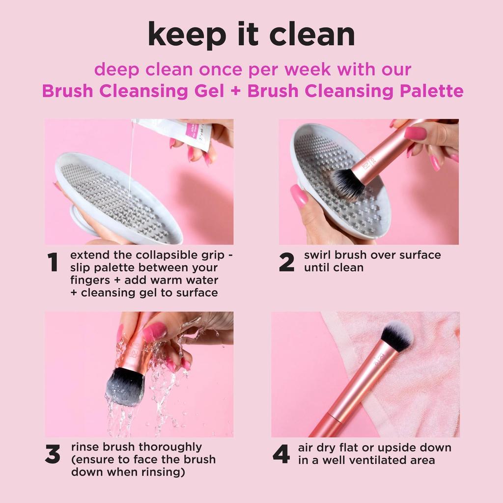 Real Techniques Travel Fantasy Mini Brush Makeup Brushes for and with Makeup Gift Set, Travel-Size Foundation, Eyeshadow, Powder, Blush, Contour,