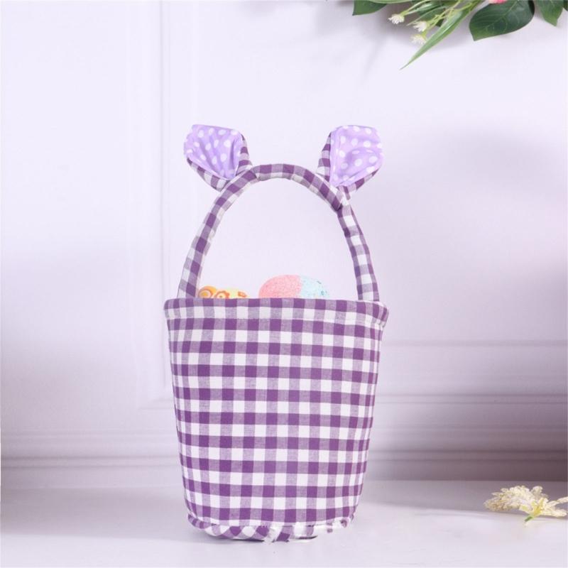 Portable Hanging Easters Decors Basket Rabbits Shape Easters Organizers  Basket For Kids Room Decors And Gift Presentation