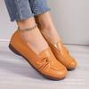 2025 New Large Size Women's Shoes Single Shoes Women's Beef Tendon Soft Sole Shallow Mouth European and American Casual Flat Bottom Mother Shoes In 