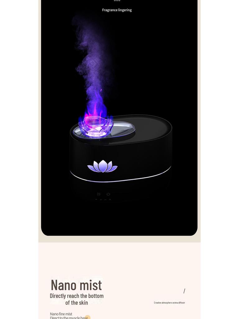 Colorful Lotus Aromatherapy Desktop Diffuser: Large Capacity Essential Oil Humidifier