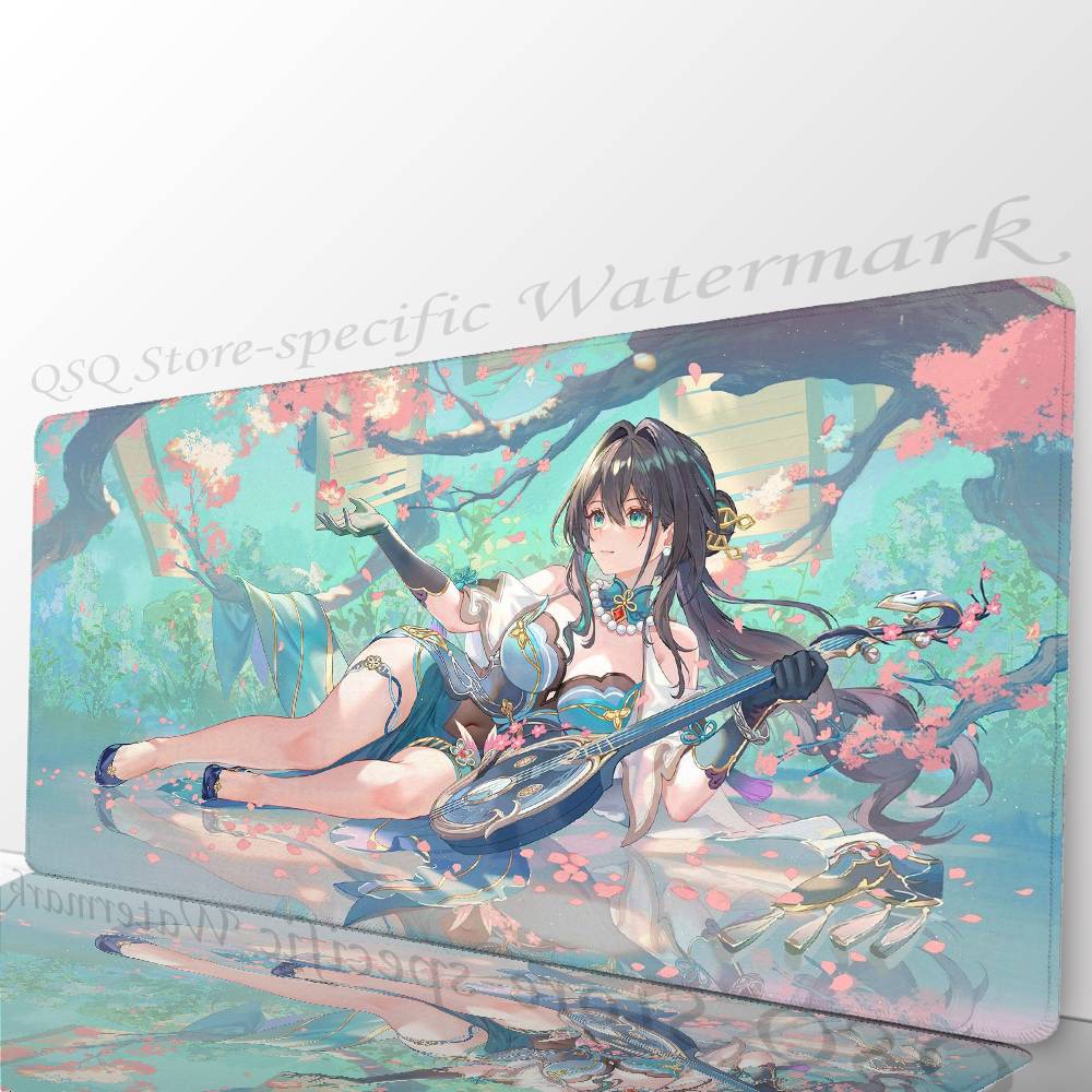 Ruan Mei Animated Game Honkai Star Rail Mousepad Mouse Mat Desk Mat With Pad Gaming Accessories Prime Gaming XXL Keyboard Pad