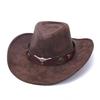 Cross-Border New Retro Bull Head Western Cowboy Hat Big Brim Peach Heart Top Top Hat Men'S And Women'S Versatile Fashion Jazz Hat