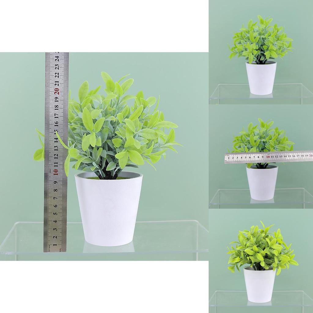 Faux Indoor Greenery Plastic Pot Small Potted Plant For Home Decor And Office Space