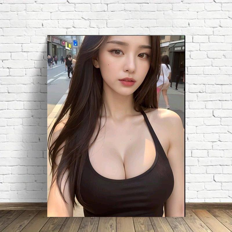 

Street Style Asian Beauty Metal Tin Sign Vintage Iron Painting Wall Art Decor for Man Cave Bar Pub Home Bedroom Retro Plaque P 20x30cm（7.8x11.8inch）