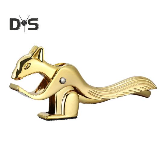 

Лускунчик для волоських горіхів Пекан у формі білки Цинковий сплав Горіхова шкаралупа Відкривачка Дизайн важеля Нековзка основа Кухонний інструмент Затискач Плоскогубці Крекер золотистий