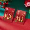 Merry Christmas Jewelry Set For Women Cute Snowman Xmas Tree Pendant Metal Clavicle Chain Choker Earrings Girl New Year Jewelry