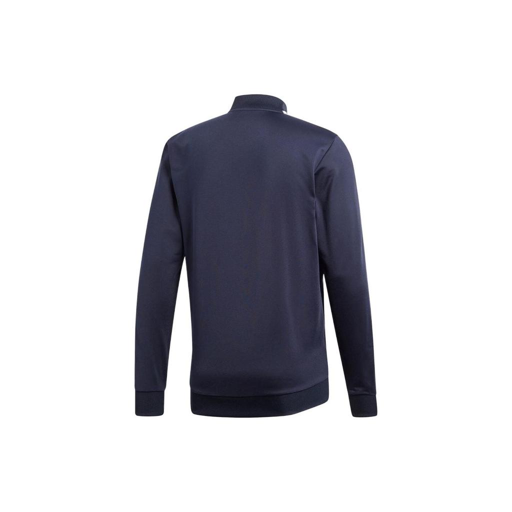 Adidas Striped Letter Logo Print Zip Jacket And Pants Set Men Athletic Sets Blue DV2468