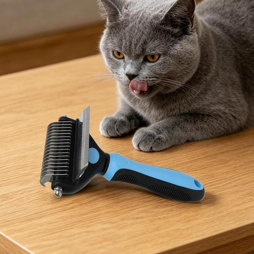 Grooming Rake for Dogs Knot Removal Non-Slip Handle Massage Tool