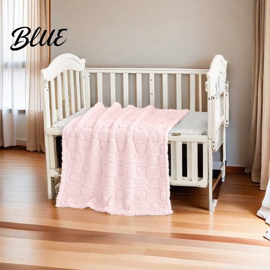Love Themed Throw Solid Color Soft Touch Fluffy Plush Blanket Baby Heat Pattern All Season