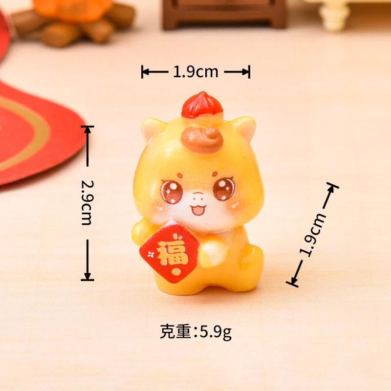 1/5Pcs Miniatures Cartoon Lucky Horse Micro Landscape Ornaments 2026 New Year Figurines Home Desk Decoration Gift