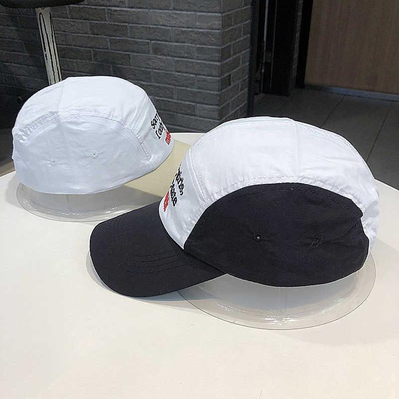 Fashion niche five-piece hat Korean version embroidered letter cap women's summer thin quick-drying couple baseball cap men show small face