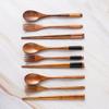 Home Natural Dinner Kit Wooden Kitchen Fork Chopsticks Spoon Set Cutlery Tableware Utensils Sets