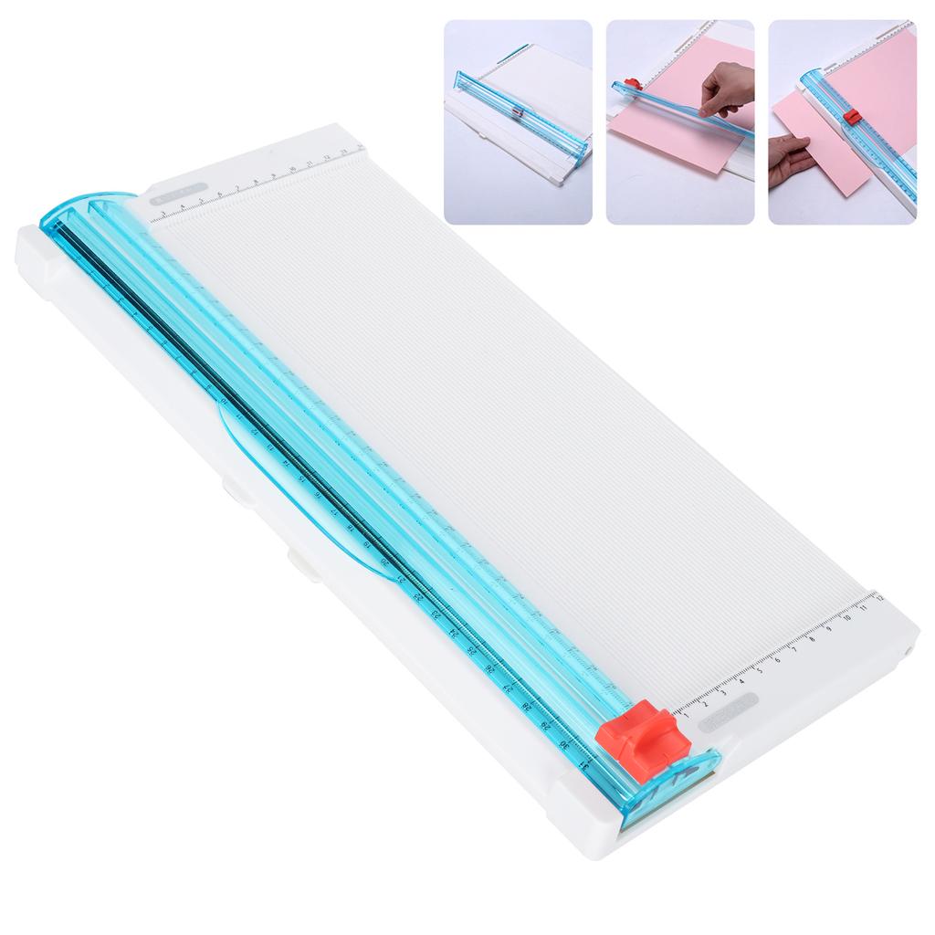 Paper Cutter Origami Manual Scale Cutting Tool with Scratch Knife Portable Photo Trimmer