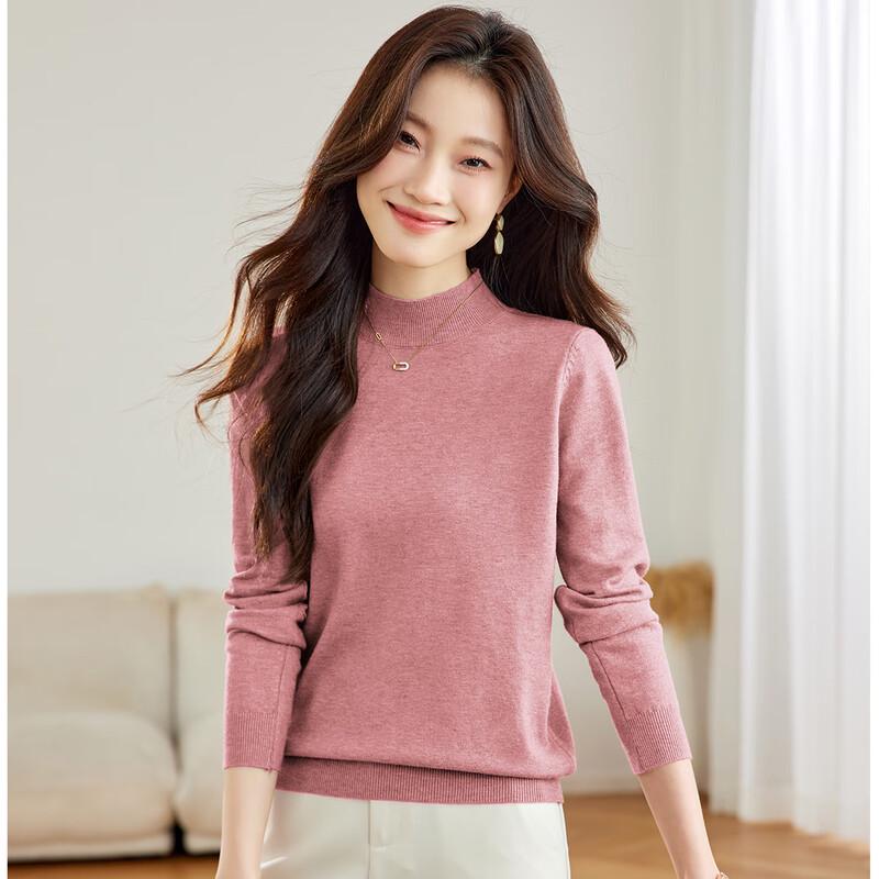SNOWFLYING Women's Mock Neck Long Sleeve Knit Top
