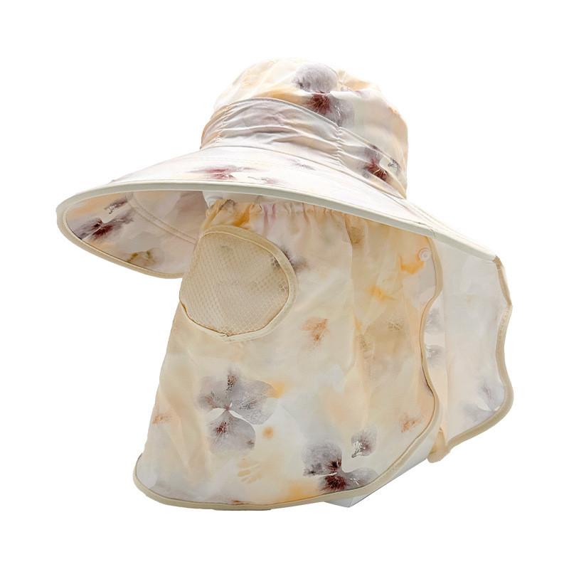 Women Summer Sun Hat Large Brim Protection Cap Detachable Breathable Travel Mesh