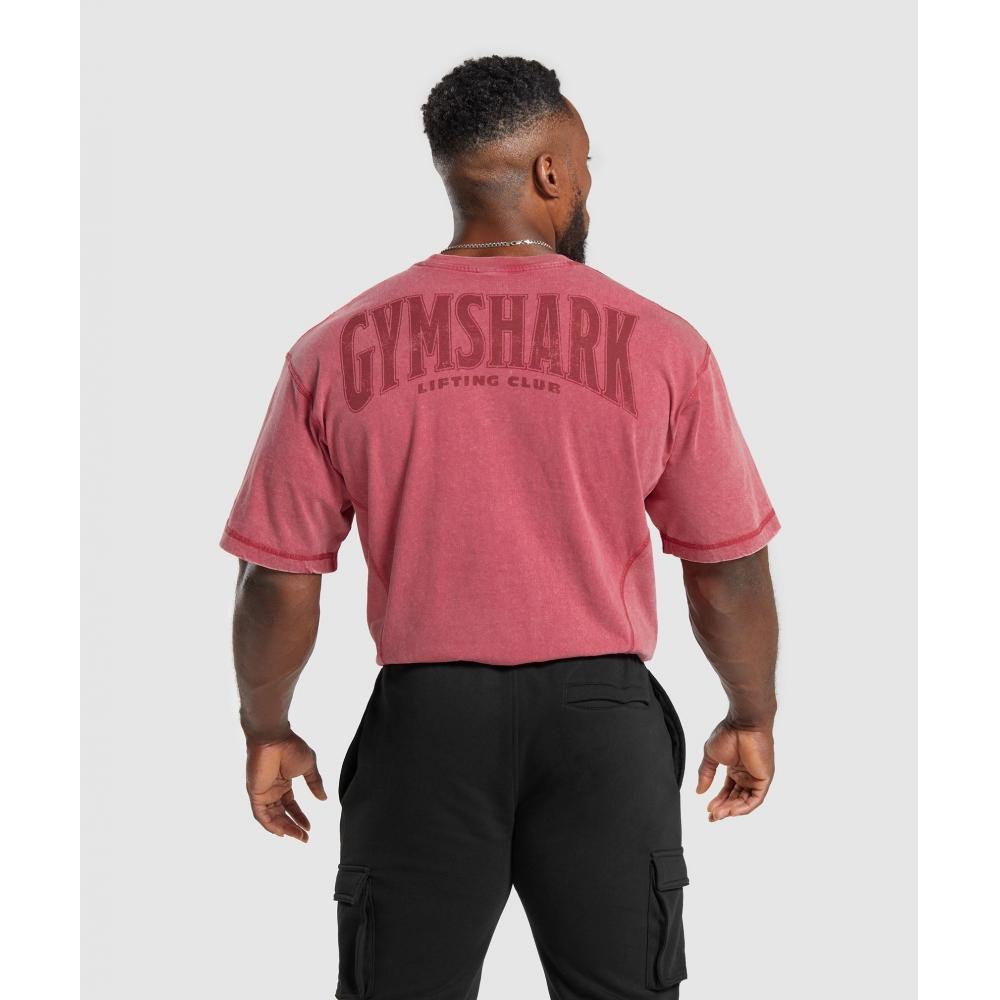 

Футболка GYMSHARK Heritage стираная, винтажная розовая A4A9H KB10 S