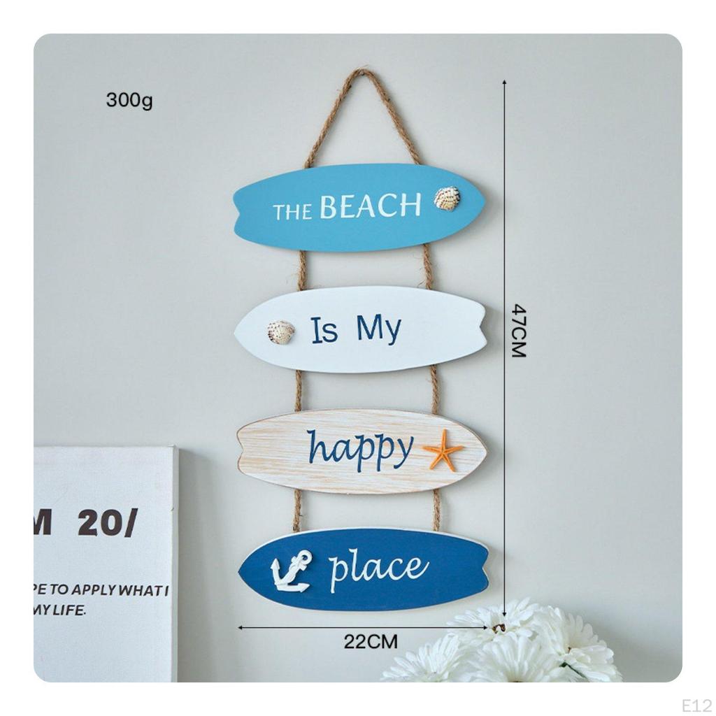 Nautical Welcome Sign Mediterranean Door Hanger Coastal Wall Decor for Restaurant, Cafe, Washroom