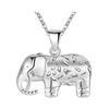 Lucky Elephant Pendant Necklace Hollow Elephant Charm Necklace Alloy Animal Amulet Necklace Friendship Gift for Women Friend