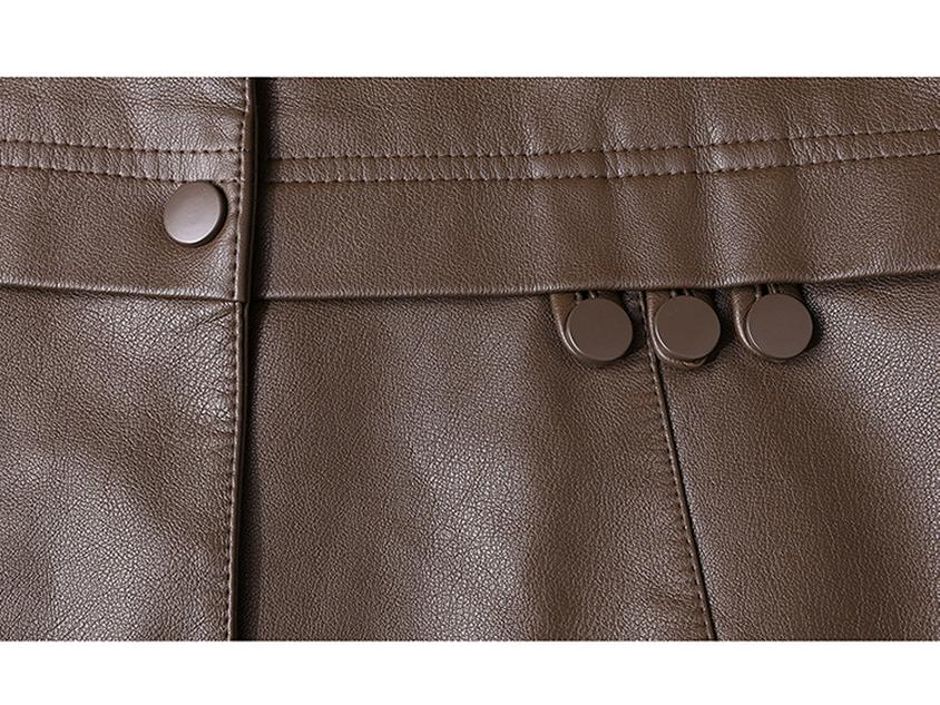 Spring & Autumn PU Leather Jacket for Middle-Aged Ladies - 2025 Style