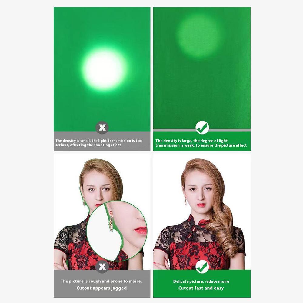 3x5m Green Screen Live Streaming Photography Video Recording Backdrop Cloth with 4 Traceless Nails