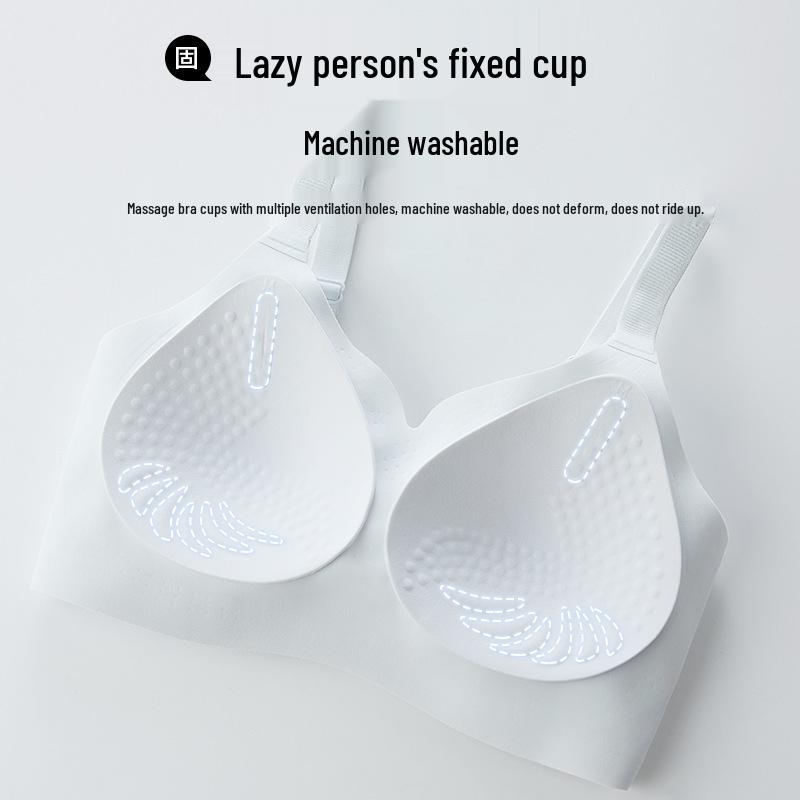 Red Seamless Push-Up Underwear for Women with Large Breasts - Comfortable Jelly Fixed Cup, Year of the Dog 2026 Edition