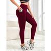 Brushed-effect Side-pocket Leggings Skin-friendly Fitness and Yoga Trousers for Women