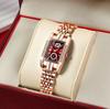 Casaro Fashion Square Watch Women'S Fashion Light Luxury Watch Delicate Steel Belt Waterproof Quartz Watch