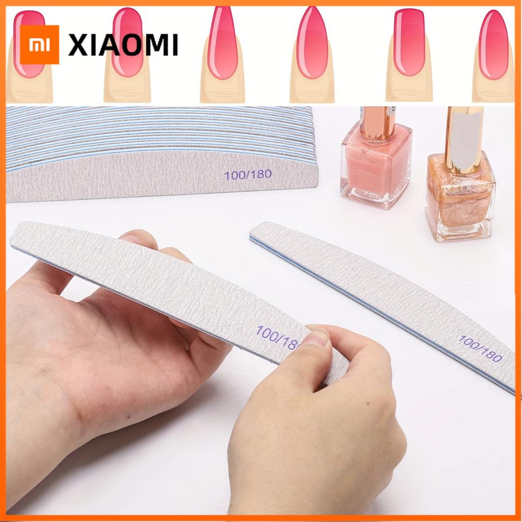 Xiaomi 12pcs Professional Manicure Set: 100/180 Grit Nail Files and Buffers, Double-Sided Emery Boards for Acrylic Nails