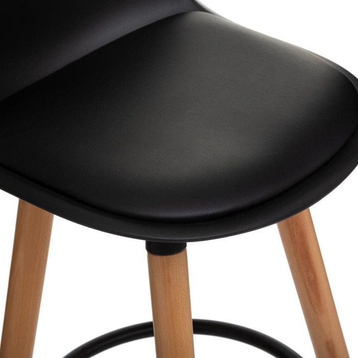 Lot de 2 tabourets bar déco style scandinave "Maxon" Atmosphera - Noir