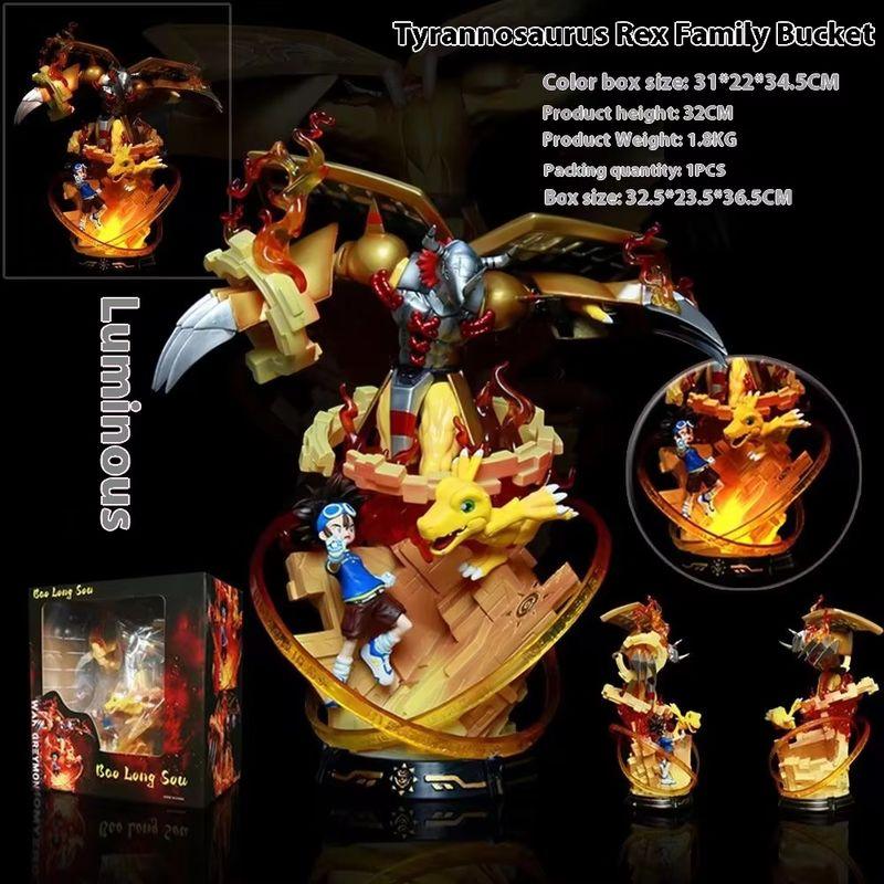 Neues Digimon Anime Desktop-Ornament Statue - Tyrannosaurus Bestienfamilie Eimer Handgefertigt GK Sammlerstück Taiyi Yagu Kampf-Figur