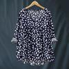 Women's Fashionable And Casual Shirt Long-sleeved V-neck Print Cotton And Linen Blouse