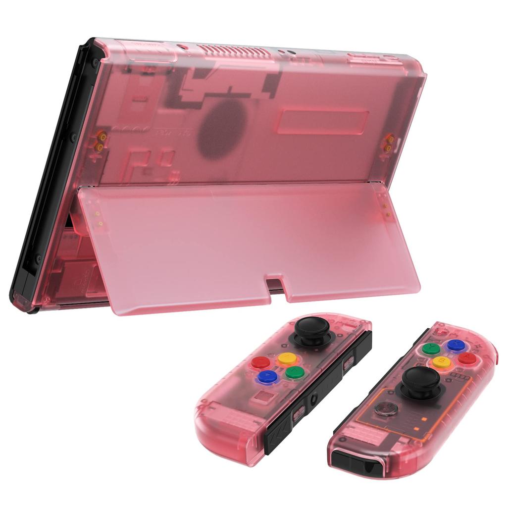 Not the Main Body eXtremeRate Switch Switch Compatible with OLED Joycon Handheld Controller Clear Material Back Plate Compatible with Switch OLED PC