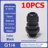 10Pcs Waterproof Cable Gland NPT 1/4 NPT 1/2 NPT 3/8 American Nylon Cable Joint Black Flame-retardant 4-25mm Wire Connector IP68