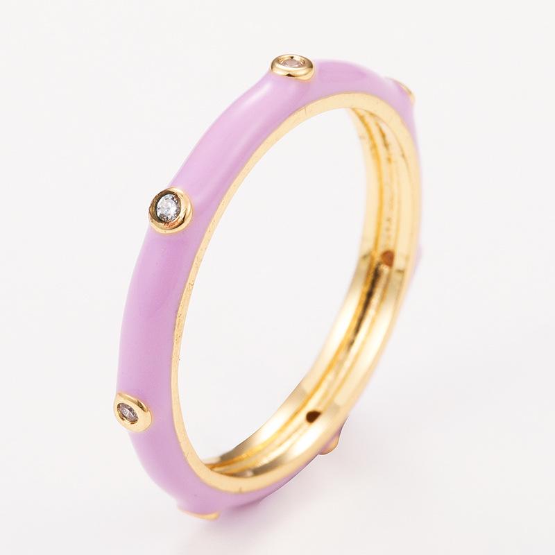 Ensemble de Bagues Kenjie Émail Cuivre Zircon – Couleurs Macaron Femme SS2023