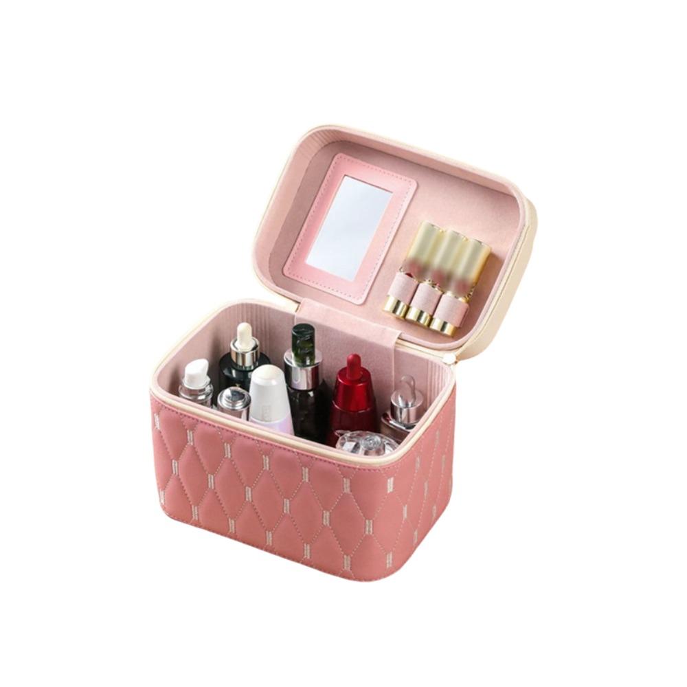 

Waterproof Cosmetic Bag Large Capacity Cosmetic Case Desktop Cosmetic Organizer Makeup Bag Travel Pink S