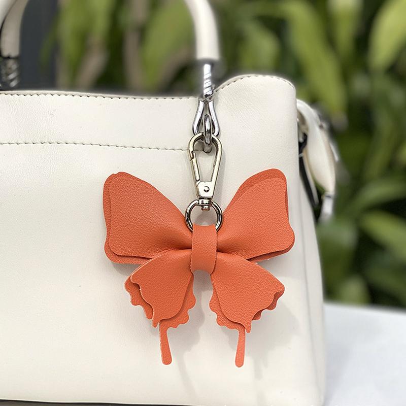 1PC Cartoon Pendant Creative Leather New Butterfly Charm Original Butterfly Leather Pendant Bag Personalised Multi-Coloured
