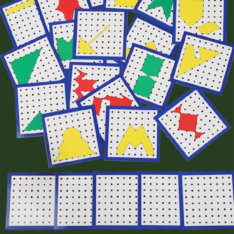 Fun Educational Toy With Wooden Geoboard And Elastic Rubber Bands for Kid Fine Motor Skills Logical Thinking Development