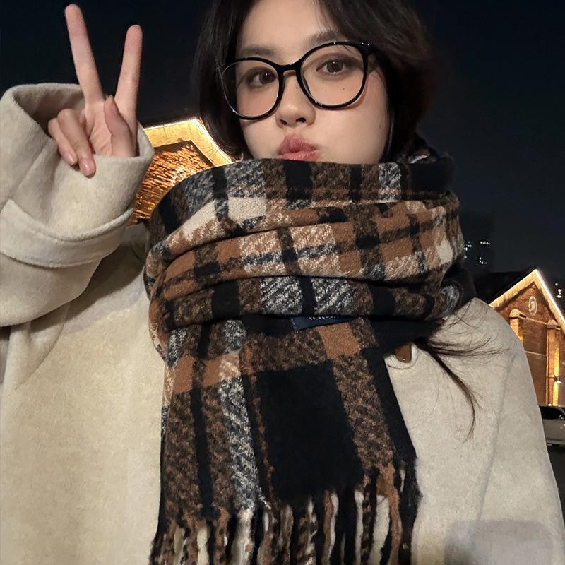 A New High End Winter Scarf for Women  A Dry Rose Colored Checkered Faux Cashmere Shawl  and A Dual Purpose Scarf for Men