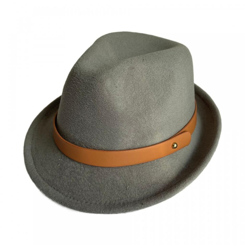 Fashion Felt Top Hat for Women British Retro Versatile Men Solid Color Felt Hat