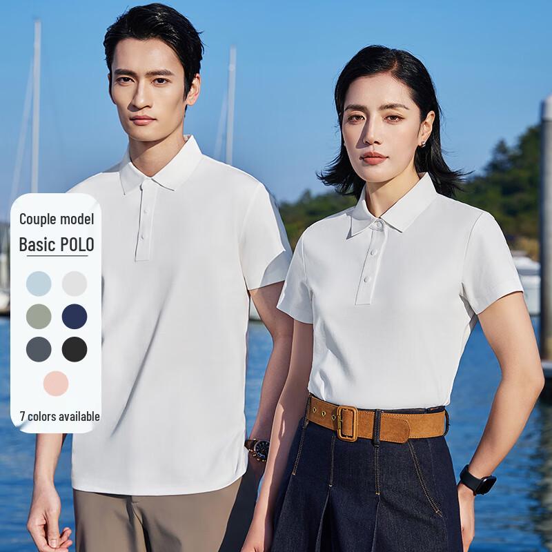 Fengxun Unisex Double-Sided Liquid Ammonia Short Sleeve Polo Shirt