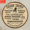 Vintage Polish Aluminum Sign Round Metal Wall Art Decor for Garden Patio Home
