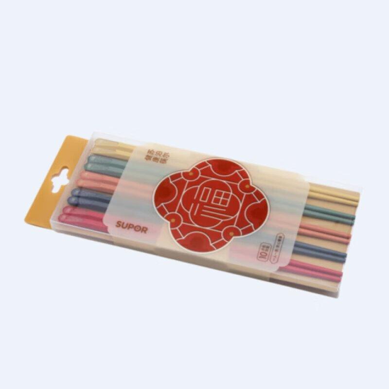 Supor Healthy Multi-Color Chopsticks - 6 Pair Set