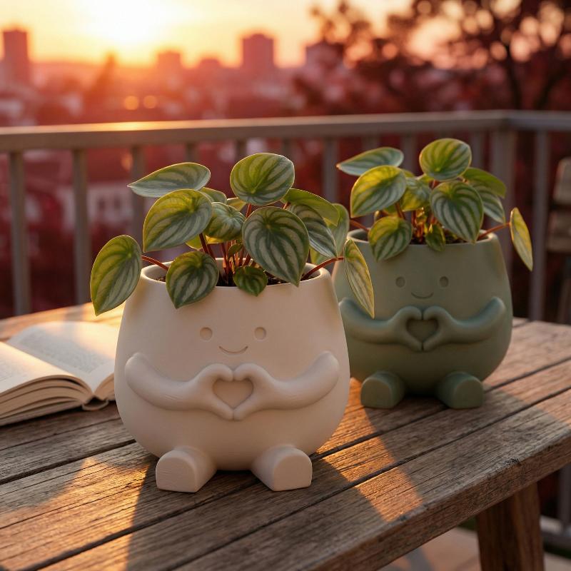 Face Flower Pot Cute Resin Flower Head Planter For Indoor Outdoor Unique Sit Chair Pots Home Garden Decor